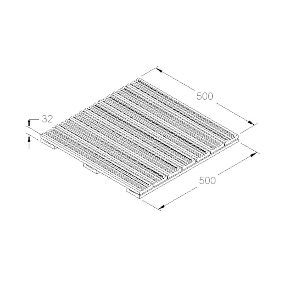 Forest Garden Ridged Deck Tile – 50x50cm – Pack of 4 5013053135570 2